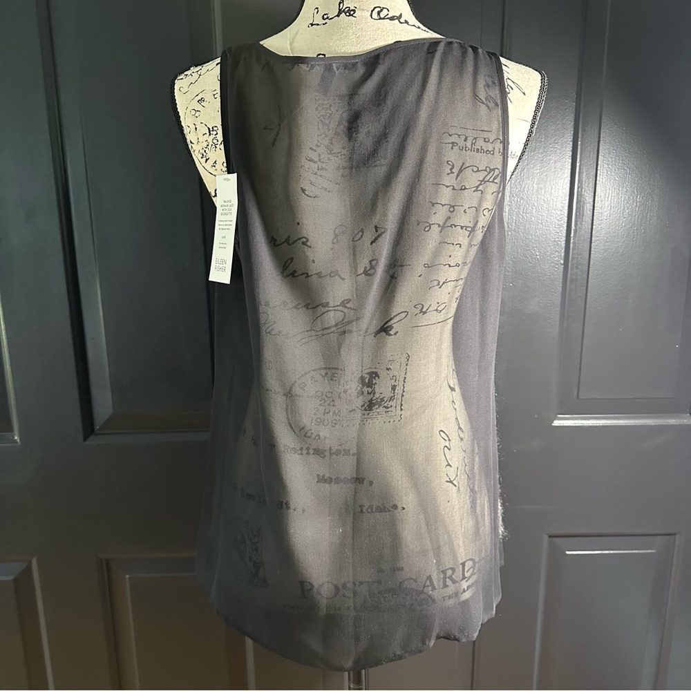 Eileen Fisher NWT Mohair Front Silk Blend Top Black size M (a4 - Picture 2 of 10